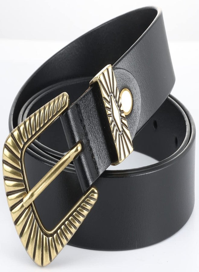 ALAIX Belts for women Women's Belts Silver Gold Buckle leather belts Black Western belts Jeans Pants belts for women - Image 5